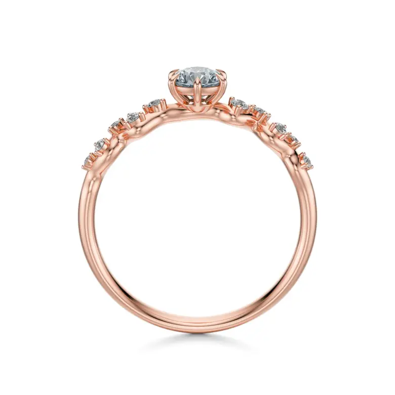 Pierścionek z różowego złota z diamentami